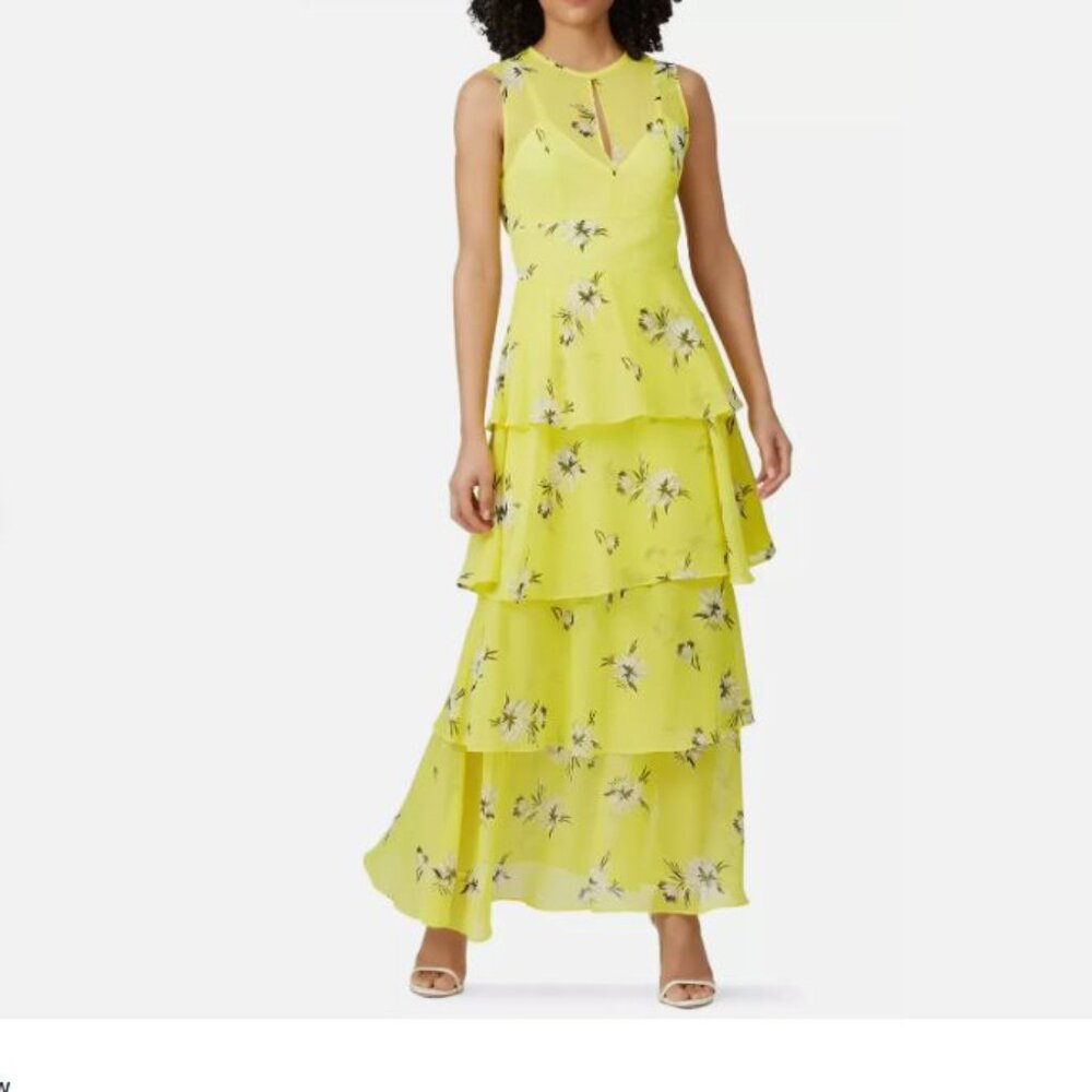 Great Jones Yellow Floral Maxi Dress Size 12
